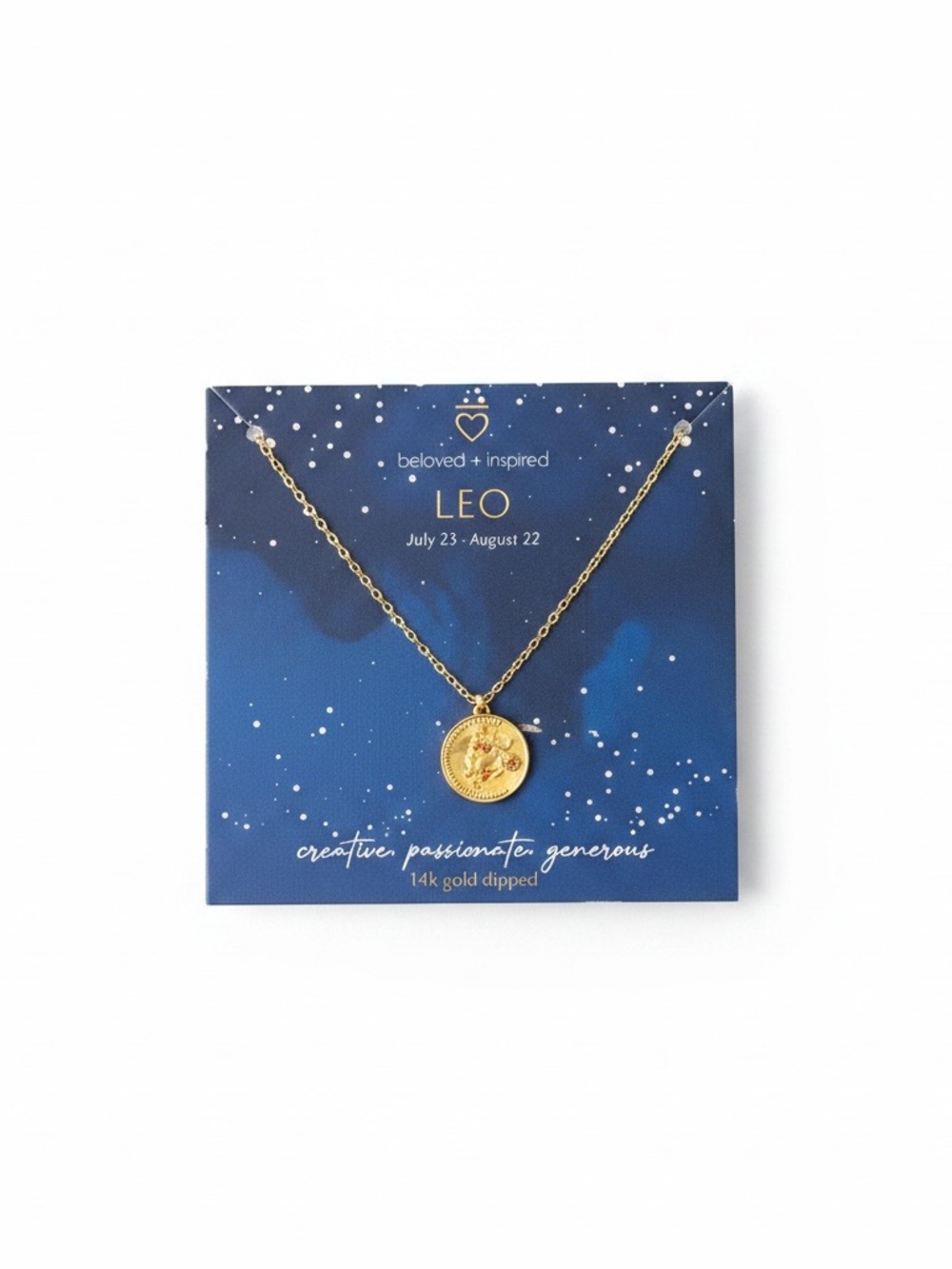 NWT Beloved + Inspired Leo Pendant Necklace Stocking Stuffer Zodiac Gift